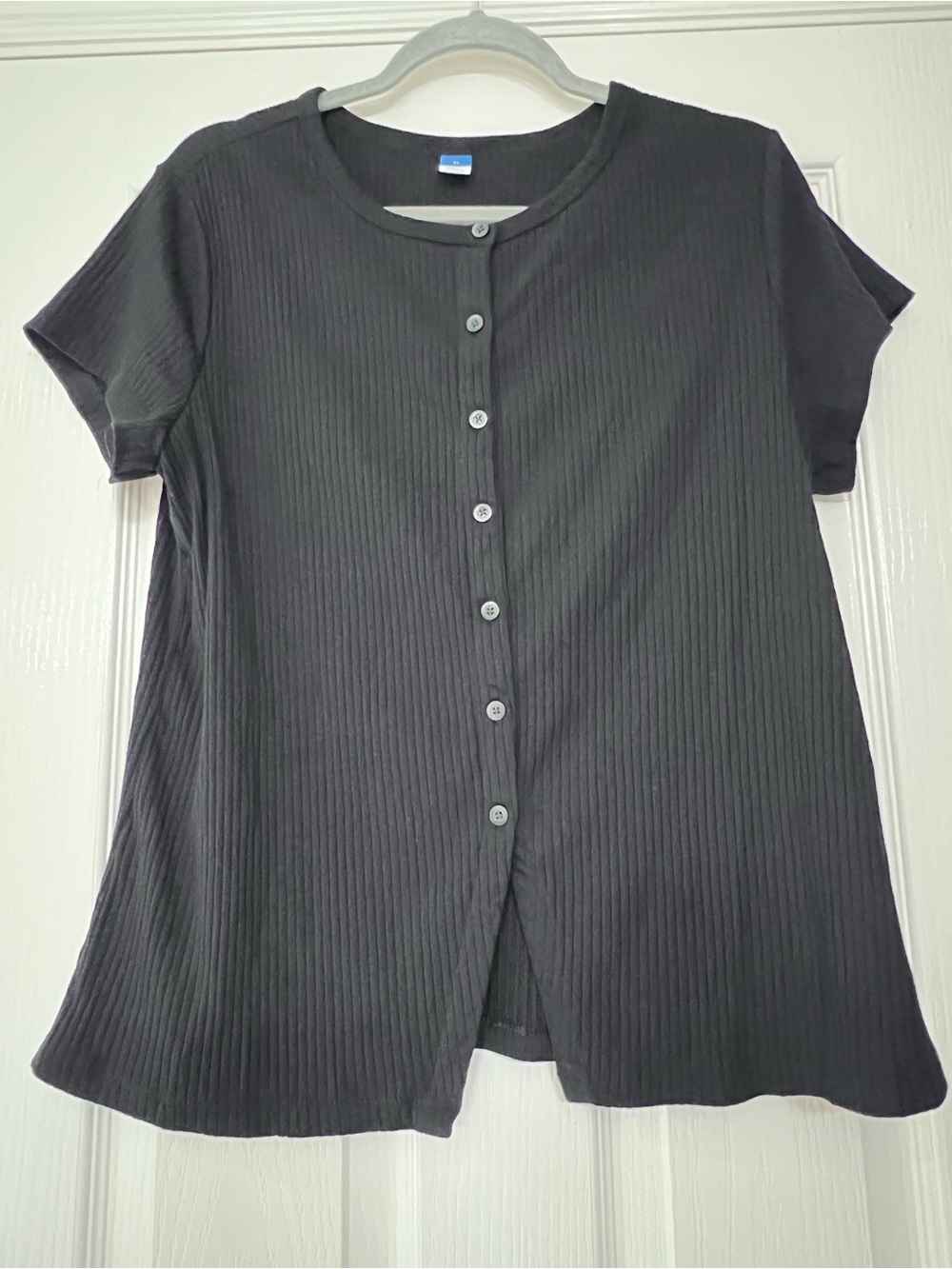 Old Navy Ribbed Short-Sleeve Tee in Black